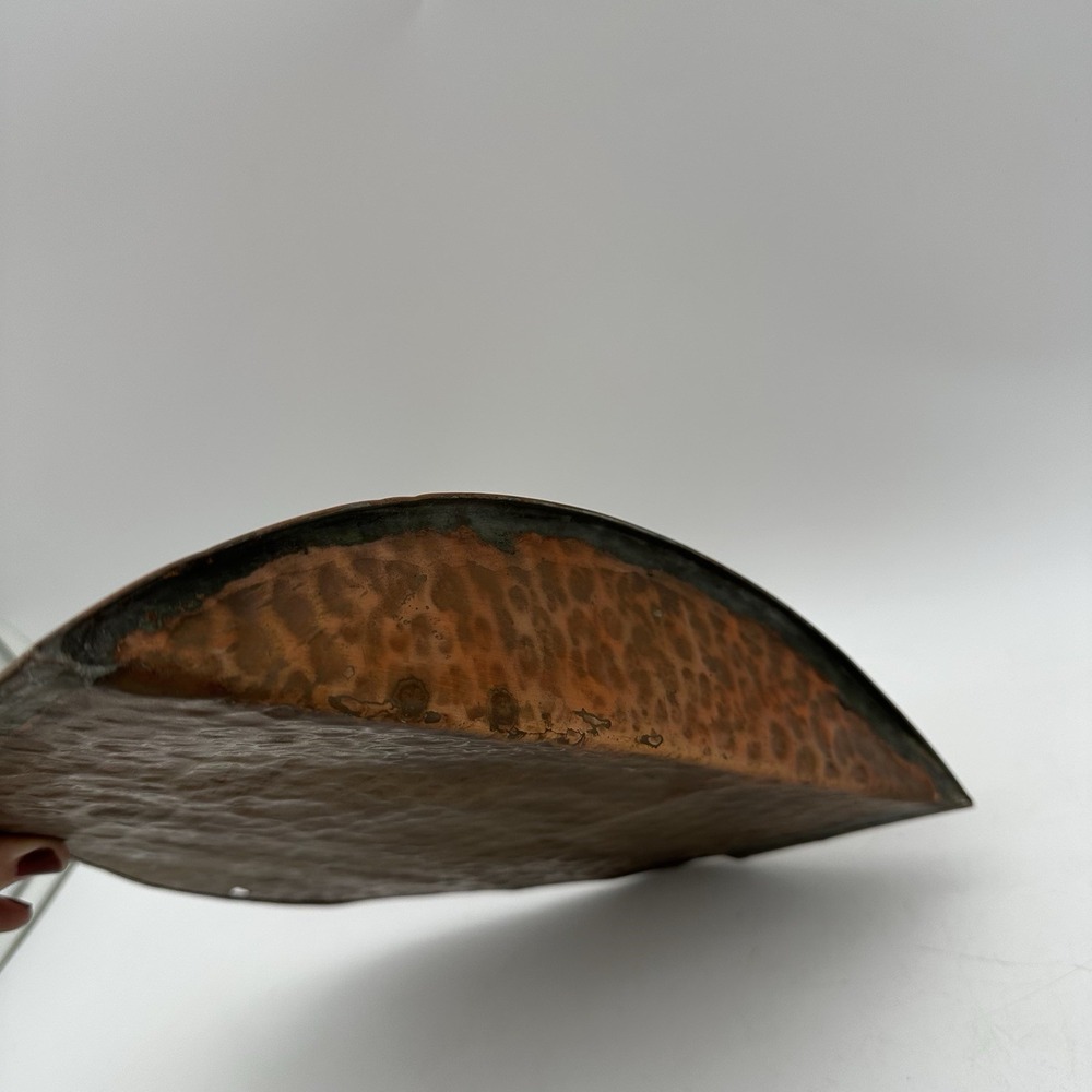 Vintage Hammered Copper Mail/Letter Holder 10" x 9" Wall Hanging Half Moon Shape - Picture 6 of 6